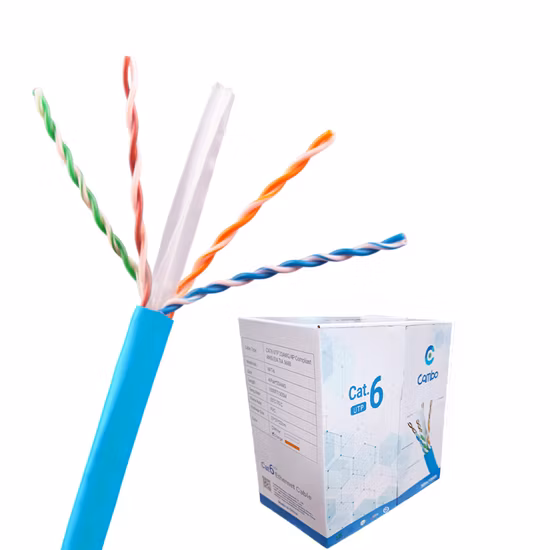 Bare Copper 4 Pair 23AWG LSZH Jacket Grey Cat 6 CAT6 UTP LAN Cable 305m for Indoor Use